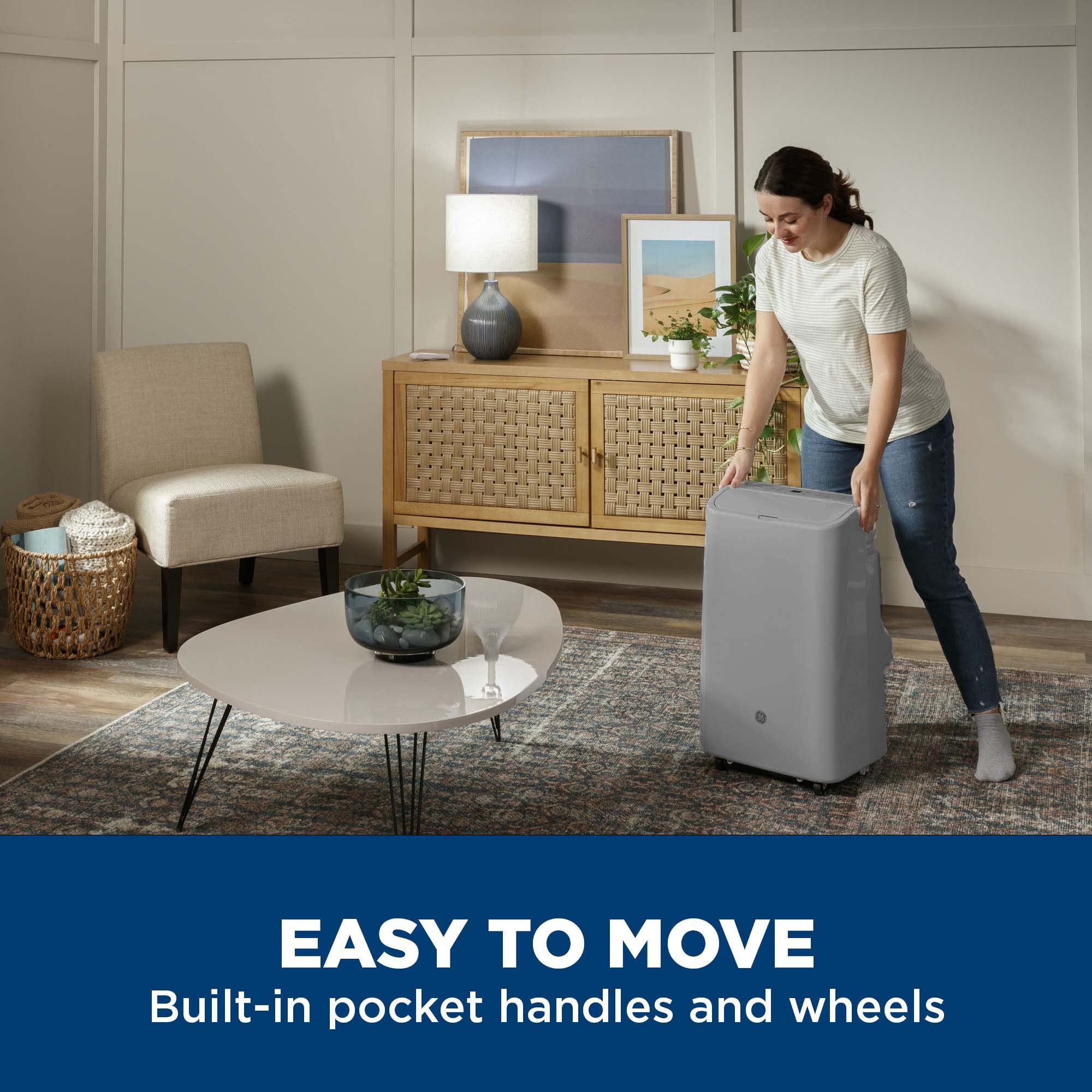 GE 7,500 BTU Smart Portable Air Conditioner for Medium Rooms up to 300 sq ft, Gray | Amazon (US)