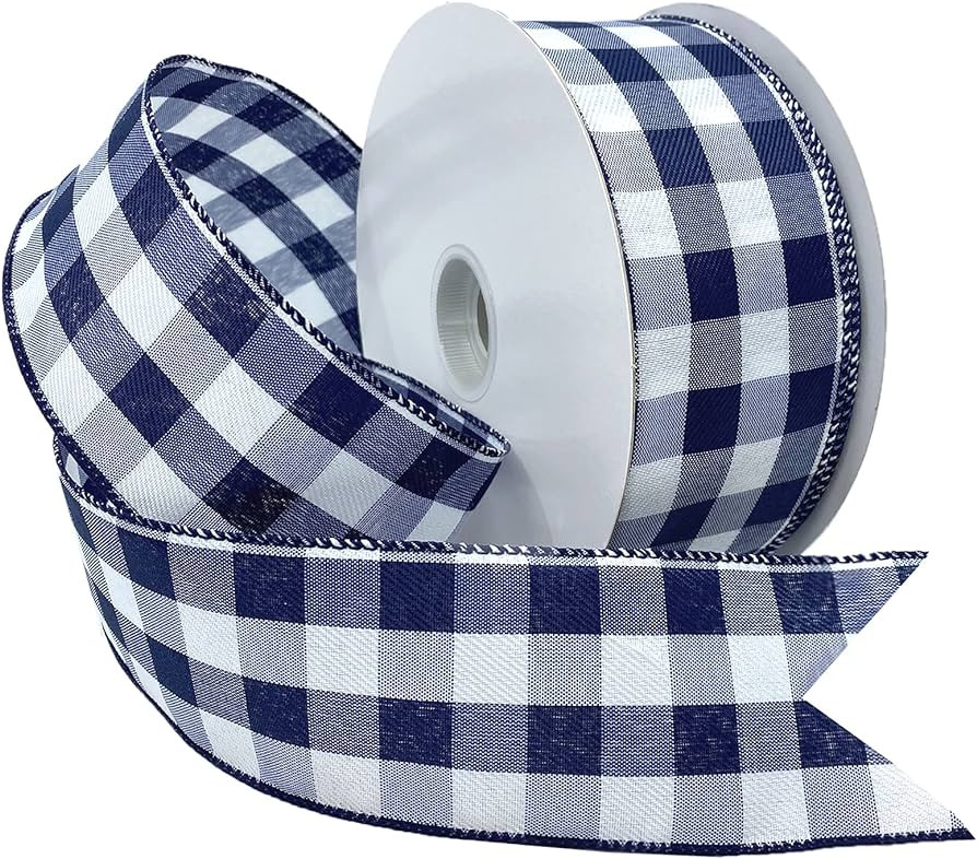 Morex Ribbon Wired Gingham Style Ribbon | Amazon (US)