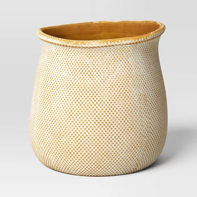 Antique Finish Ceramic Indoor Outdoor Novelty Planter 1 Planter Pot Cream 8"x8" - Threshold™ | Target