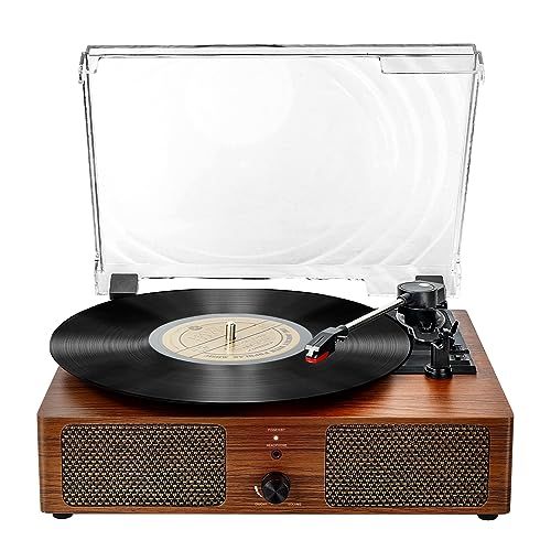 Record Player Bluetooth Turntable for Vinyl with Speakers & USB Player,Vinyl to USB,3 Speed Belt ... | Amazon (US)