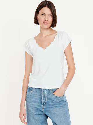 Lace-Trim V-Neck Top | Old Navy (US)