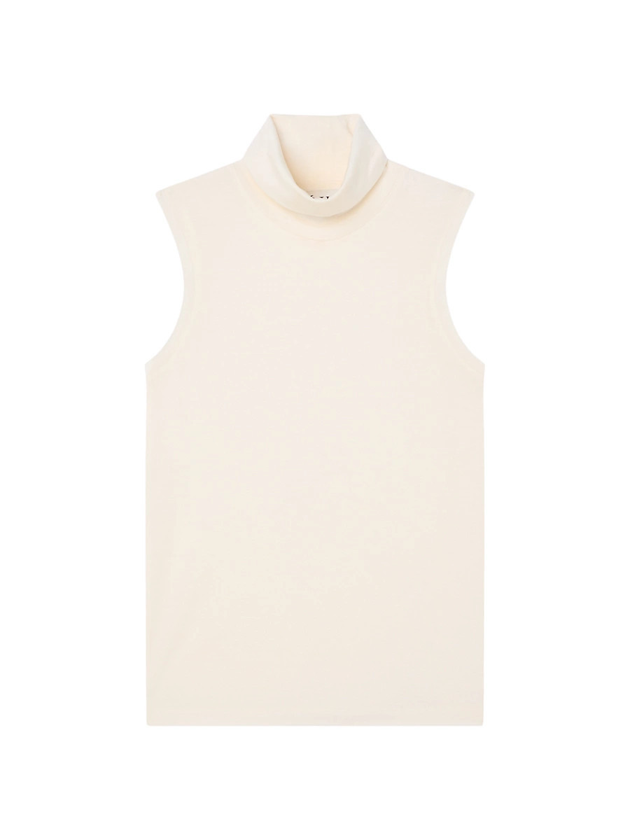 Women's Merino Wool Sleeveless Turtleneck Top - Cream - Size 8 | Saks Fifth Avenue