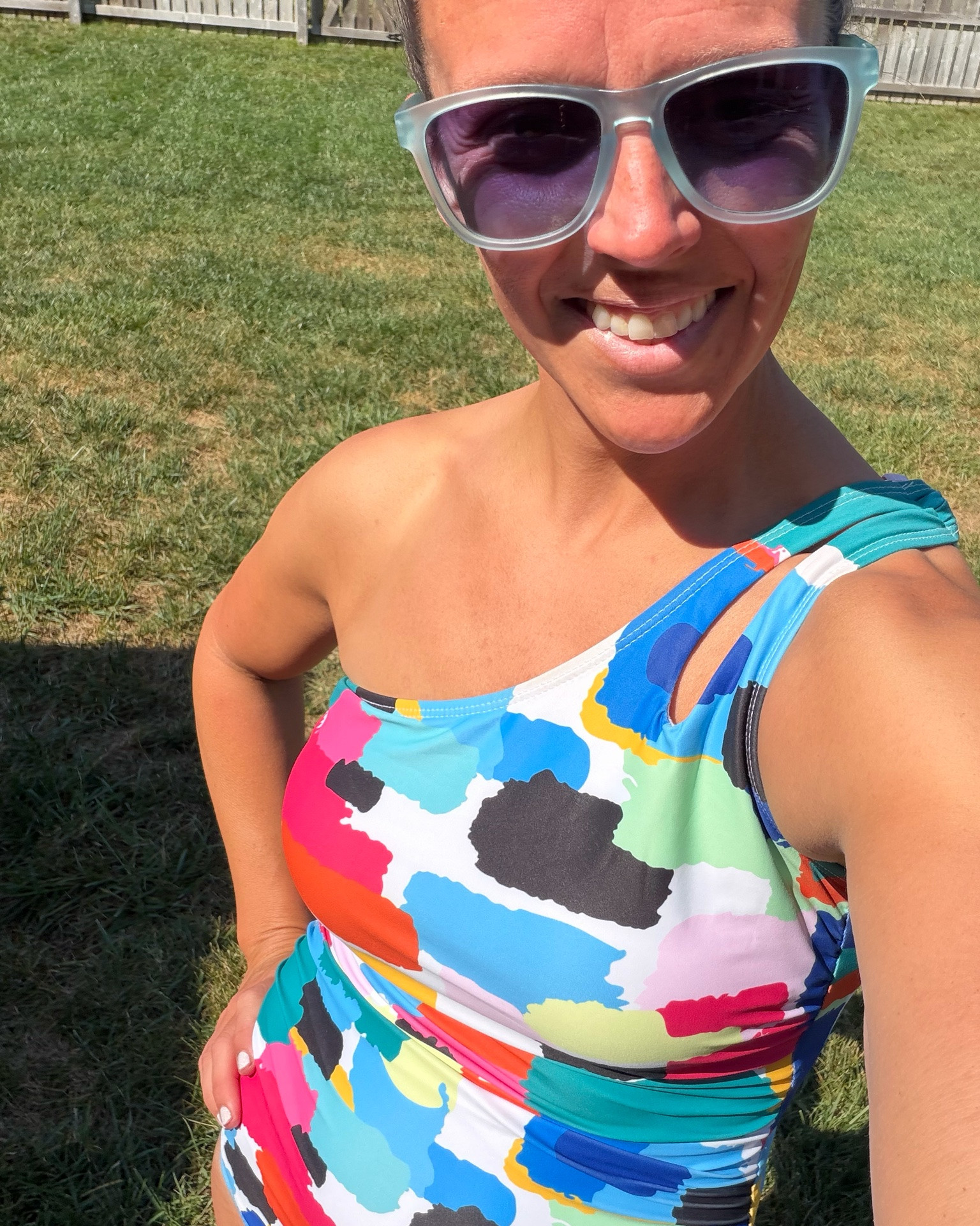 Last pool day :( Swimsuit - this comes in more colors and a few of them are on sale. My sunnies are great for him or her.  

 #amazon #salefinds #oneshoulderswimsuit #goodr #sunglasses 

#LTKSaleAlert  #LTKSeasonal #LTKdayinmylife #LTKActive #LTKU #LTKOver40 #LTKSwim

#LTKmomlife #LTKMens #LTKootd