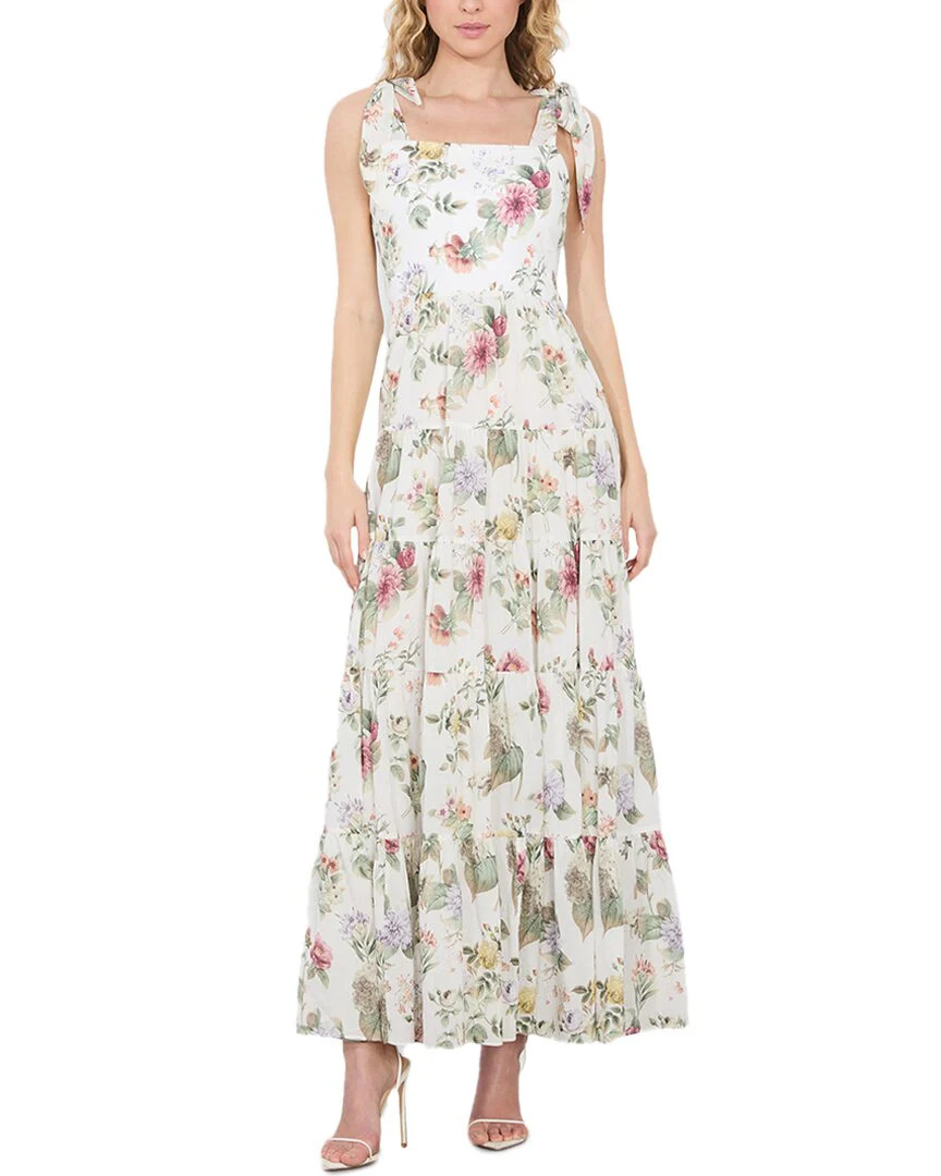 alice + olivia Monnie Tie Strap Tiered Maxi Dress | Shop Simon