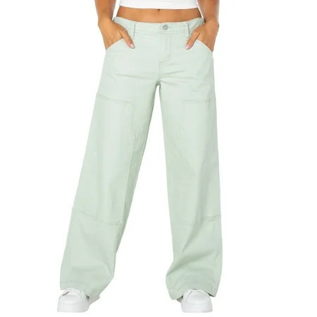 Celebrity Pink Women's Low Rise Baggy Utility Wide Leg Jeans, Sizes 1-21 | Walmart (US)
