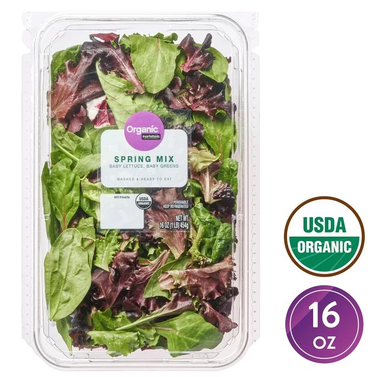 Marketside Organic Spring Mix Salad Blend, 16 oz. Clam Shell, Fresh - Walmart.com | Walmart (US)