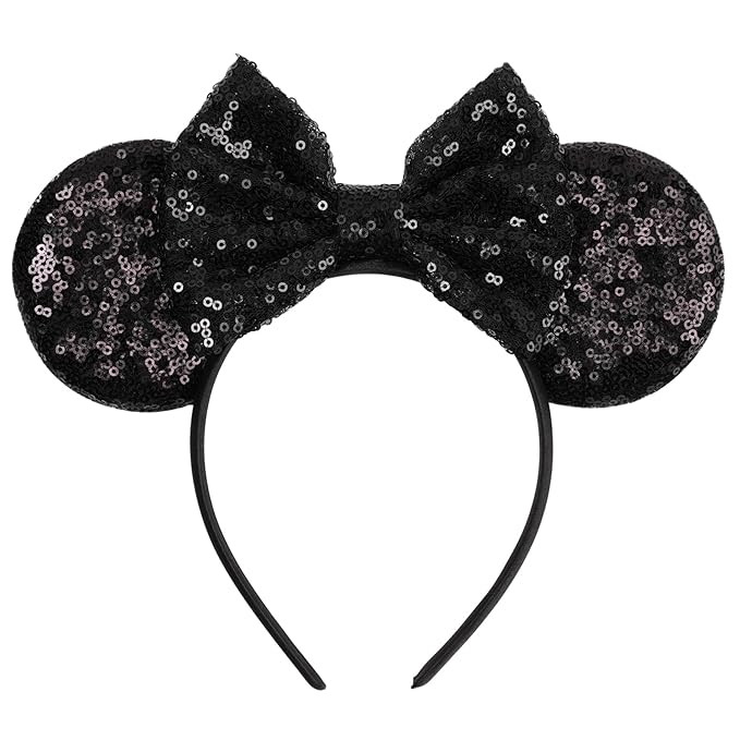 Sparkle Mouse Ears，Classic Black Sequin Mouse Ears Headband for Adults and Other Lovely Users,H... | Amazon (US)