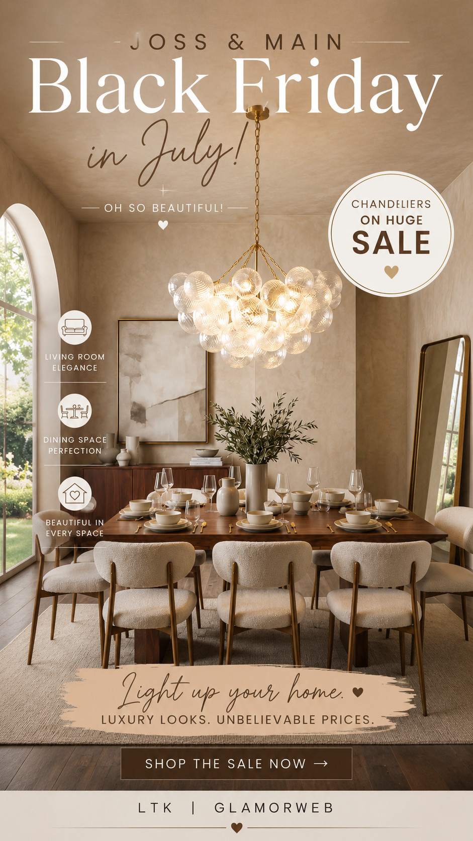 Obsessed is an understatement 😍✨ Joss & Main’s Black Friday in July sale is seriously giving DREAM HOME energy right now!! The chandeliers?? OH. MY. GOSH. 💫 So elegant, so luxe, and literally transforming every space—from your living room to your dining area—into something straight out of a magazine. Think soft glow, statement pieces, and that “where did you get that?!” vibe every time someone walks in. And the best part? These beauties are on a HUGE sale right now… like run-don’t-walk energy 💃🛍️ If you’ve been waiting to upgrade your lighting moment, THIS IS IT.

#LTKHome #LTKSale #LTKDeals #ChandelierLove #LightingInspo #HomeGlowUp #InteriorGoals #LivingRoomInspo #DiningRoomDecor #ModernHomeStyle #LuxuryForLess #HomeDecorFinds #SaleAlert #BlackFridayInJuly #JossAndMainFinds #HomeUpgrade #StatementLighting #ElegantInteriors #CozyLuxury #HomeStyling #DecorInspo #ChicHome #MinimalLuxury #InteriorLovers #GlowUpYourSpace #HomeVibes #AffordableLuxury #ViralHomeFinds #LTKHomeInspo #DealsYouCantMiss 

 #LTKSeasonal #LTKHome #LTKSaleAlert