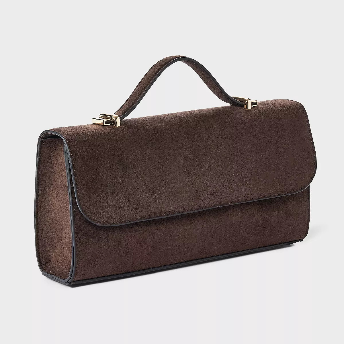 Faux Suede Top Handle Clutch - A New Day™ Brown | Target