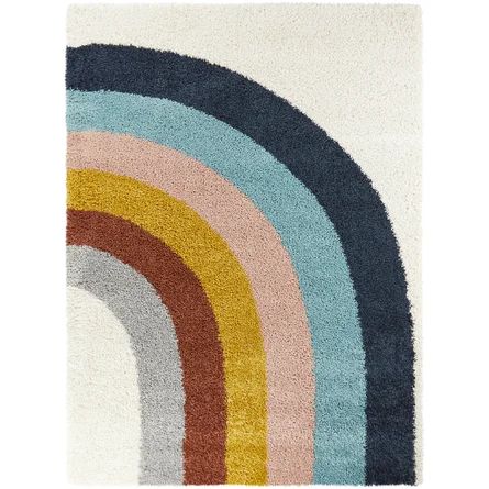 Mack & Milo™ Camilo Abstract White Rainbow Area Rug | Wayfair North America