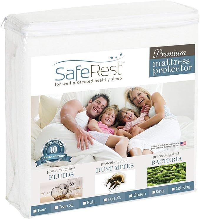 SafeRest Mattress Protector – Queen, Premium, Cotton, Waterproof Mattress Cover Protectors – ... | Amazon (US)