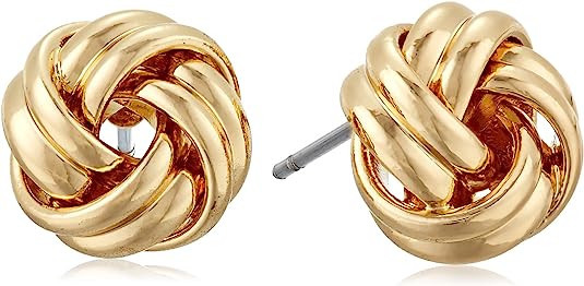 Anne Klein "Classics" Gold-Tone Knot Stud Earrings | Amazon (US)