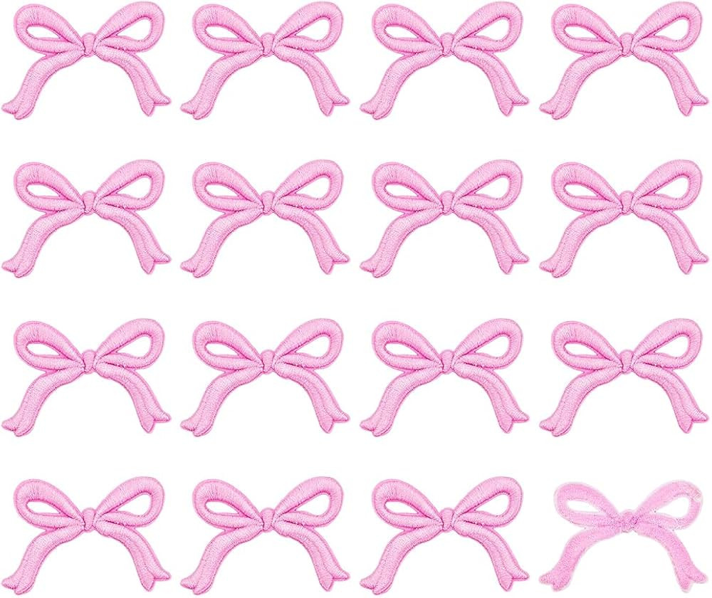 FINGERINSPIRE 16 Pcs Bowknot Cloth Patch 1.7x2.4inch Iron on Bow Applique Patches Computerized Em... | Amazon (US)
