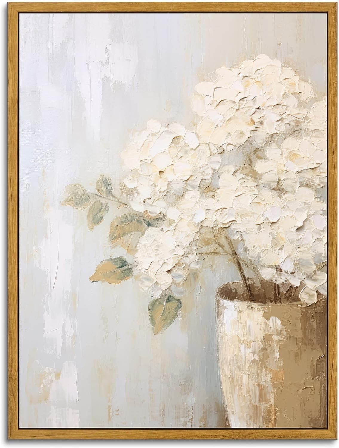 KBKBART Framed Wall Art Vintage, Farmhouse Decor White Hydrangeas Muted Vintage Floral Bathroom C... | Amazon (US)