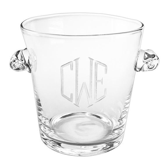Monogrammed Glass Ice Bucket | Williams-Sonoma