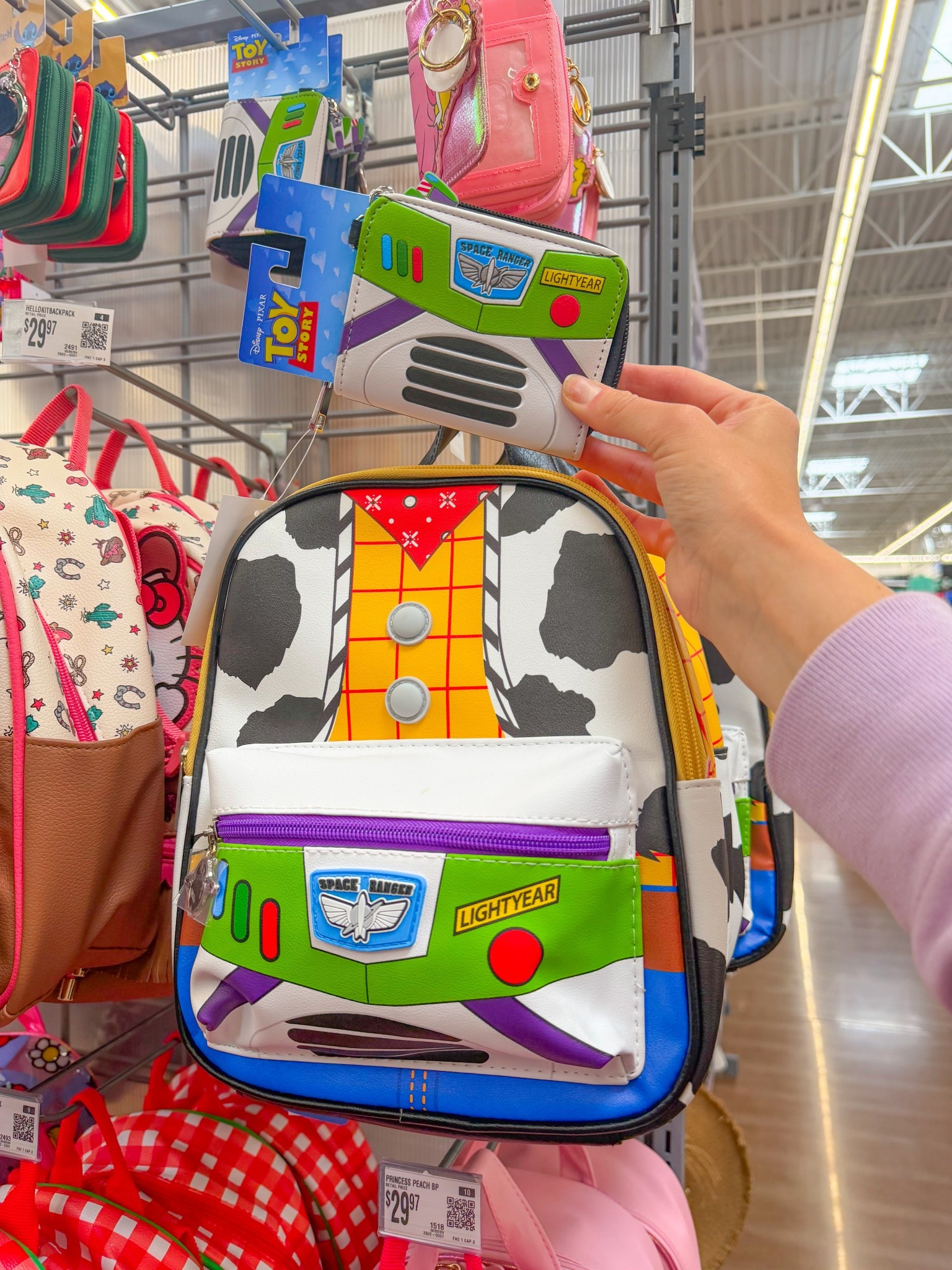 Toy Story backpack and wallet🩵☁️💚💜💛