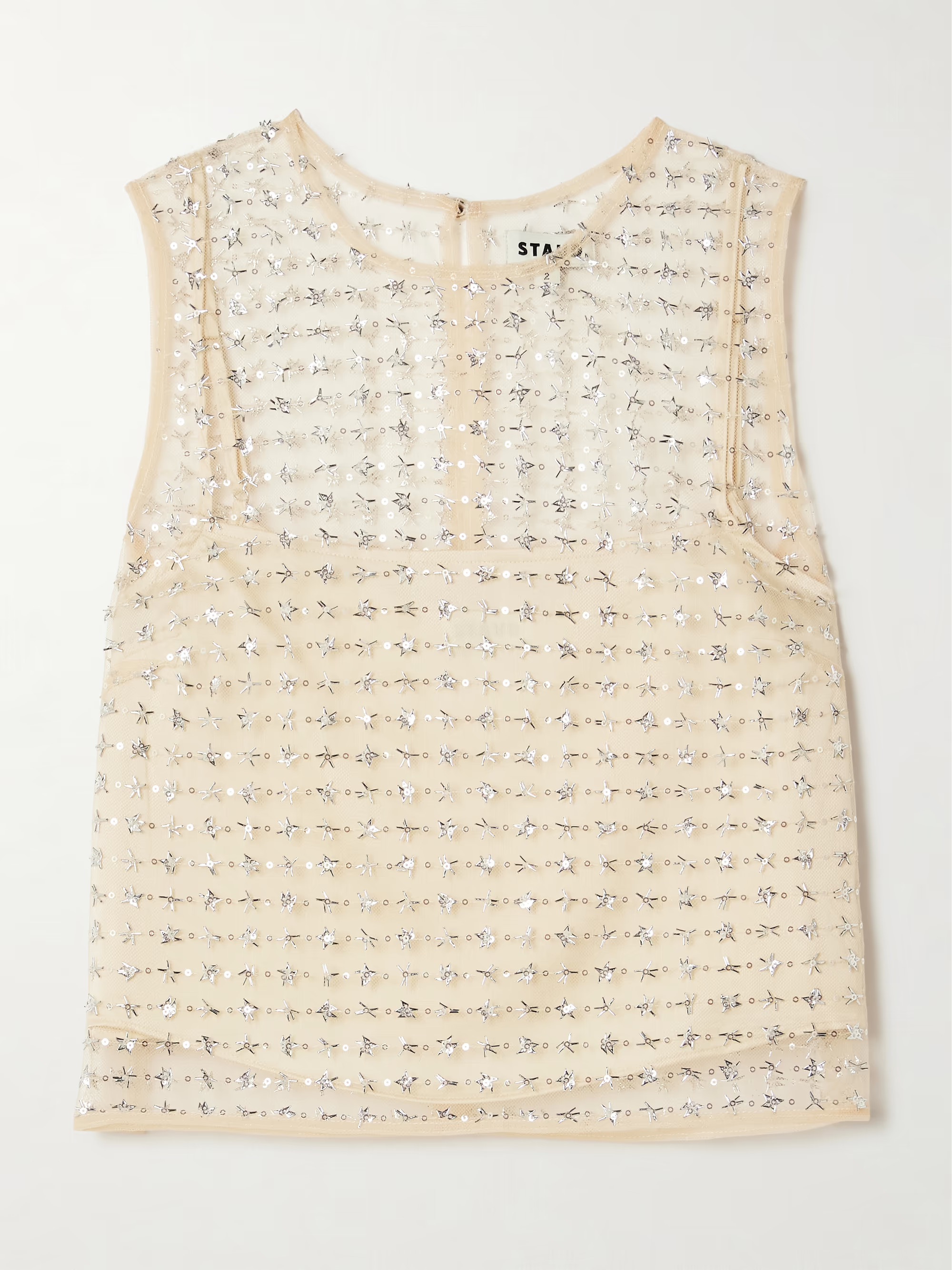 Seraphina cropped layered embellished tulle top | NET-A-PORTER APAC