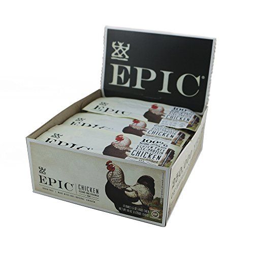 Epic All Natural Meat Bar, 100% Natural, Chicken Sesame & BBQ, 1.5 ounce, 12 Count | Amazon (US)
