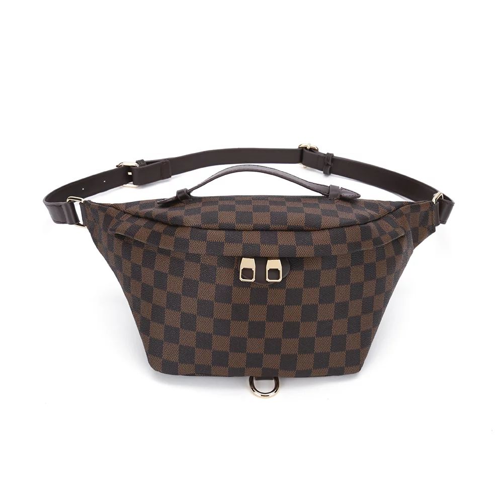 Sexy Dance Checkered Tote Waist Pocket Shoulder Bag with inner pouch - PU Vegan Leather | Walmart (US)