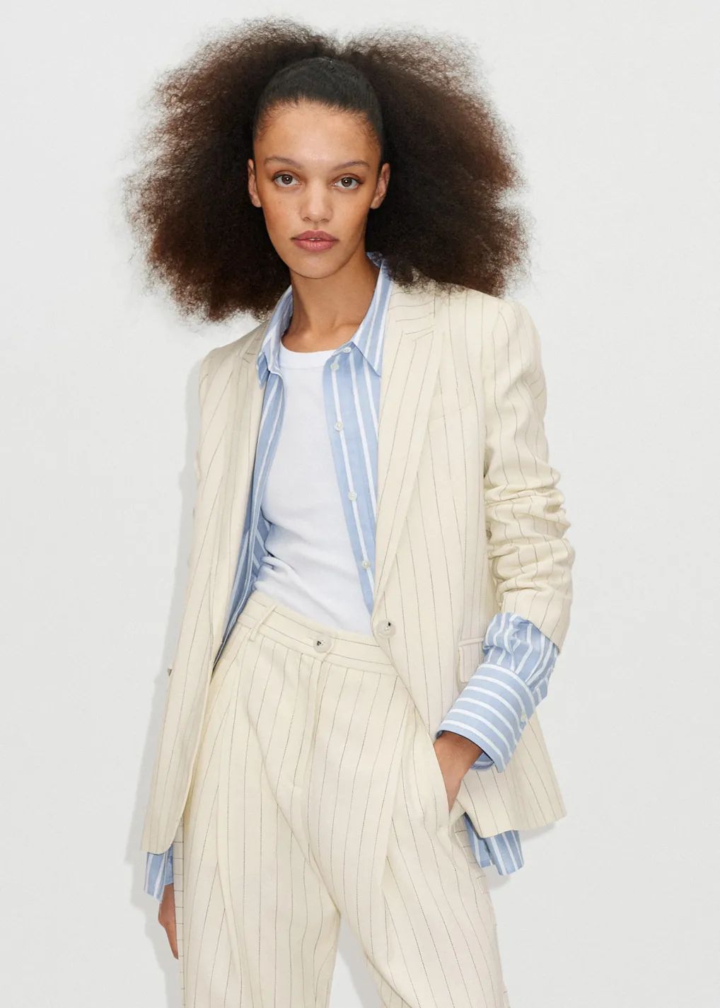 Panama Pinstripe Blazer | ME + EM