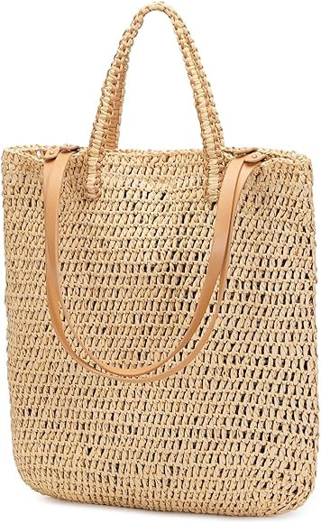 Lam Gallery Large Straw Tote Shoulder Bag Summer Beach Bags for Holiday Rattan Woven Handbags | Amazon (US)