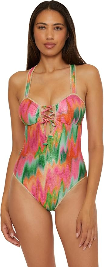 BECCA Women's Mirage Bandeau One Piece Swimsuit, Adjustable, Bathing Suits | Amazon (US)