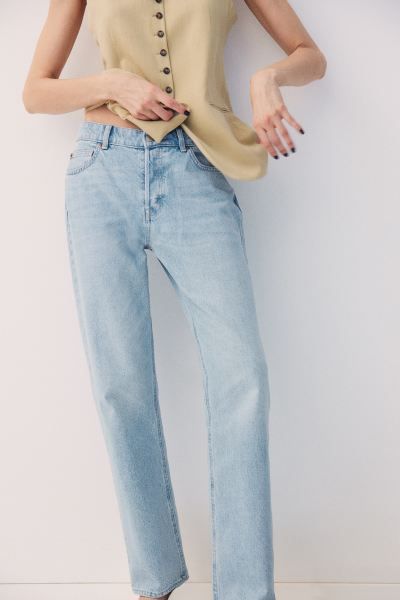 Straight High Jeans - Light denim blue - Ladies | H&M US | H&M (US + CA)