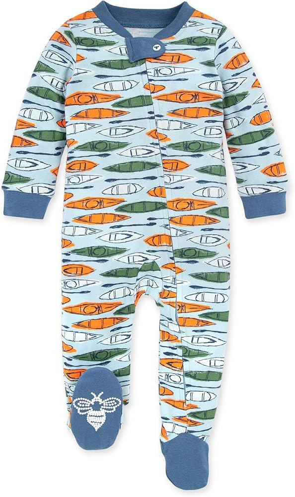 Burt's Bees Baby Boys' Sleep and Play PJs, 100% Organic Cotton One-Piece Romper Jumpsuit Zip Fron... | Amazon (US)