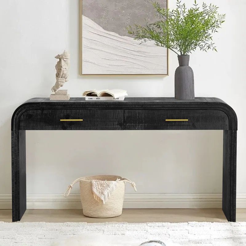 Katen Distinctive Vintage Sofa Table: Open-Style Console Table With Dual Top Drawers, Entryways T... | Wayfair North America