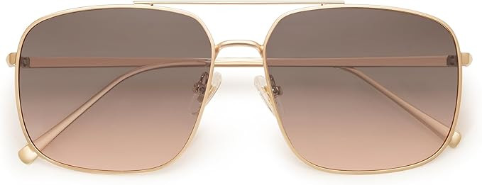 SOJOS Trendy Square Aviator Sunglasses for Women Men, Gold Frame Light Tint Gradient Shades SJ117... | Amazon (US)