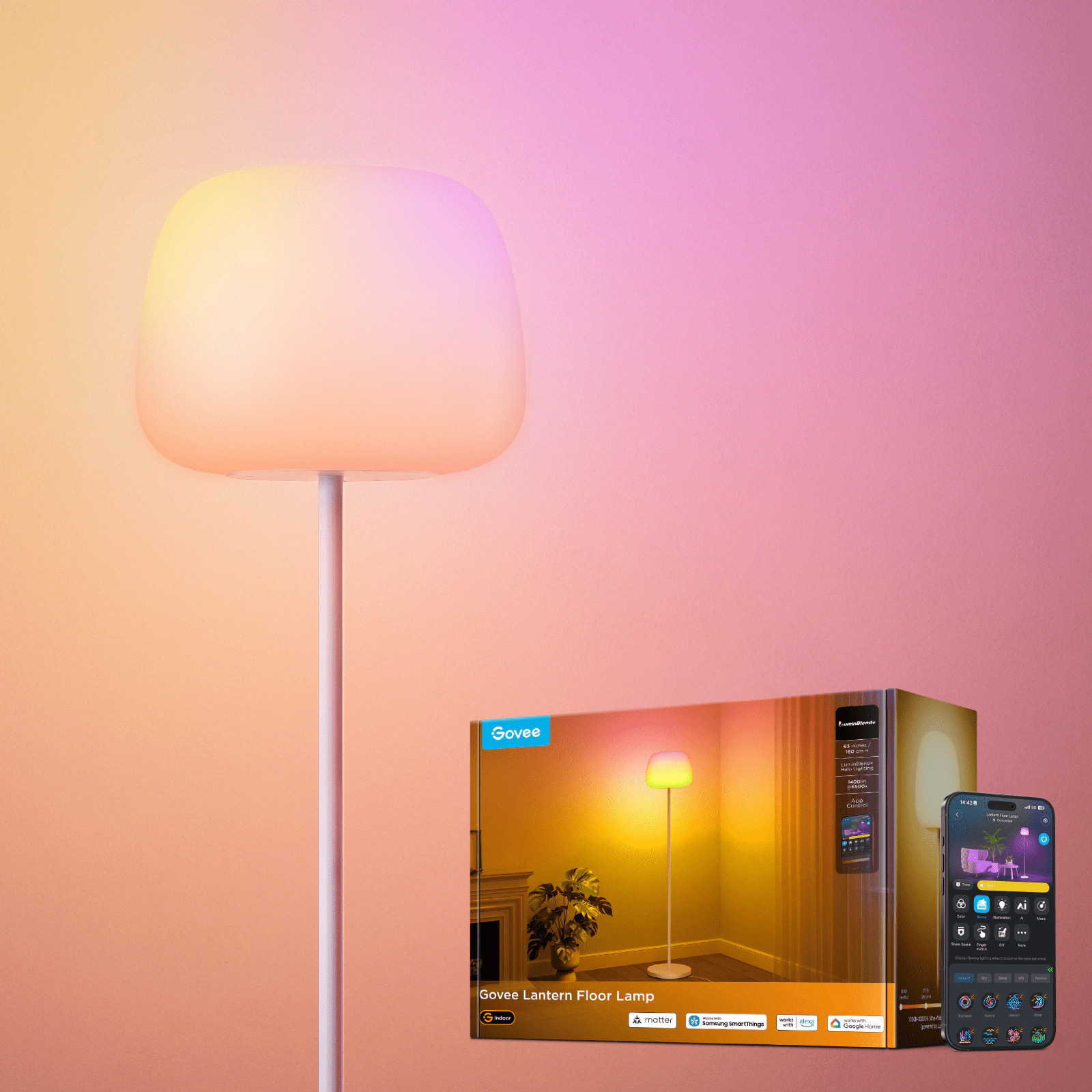 Govee Lantern Floor Lamp S Small | R1630A01 | Lowe's
