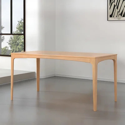 Modern Burlywood Rectangular Solid Wood Dining Table | Wayfair North America