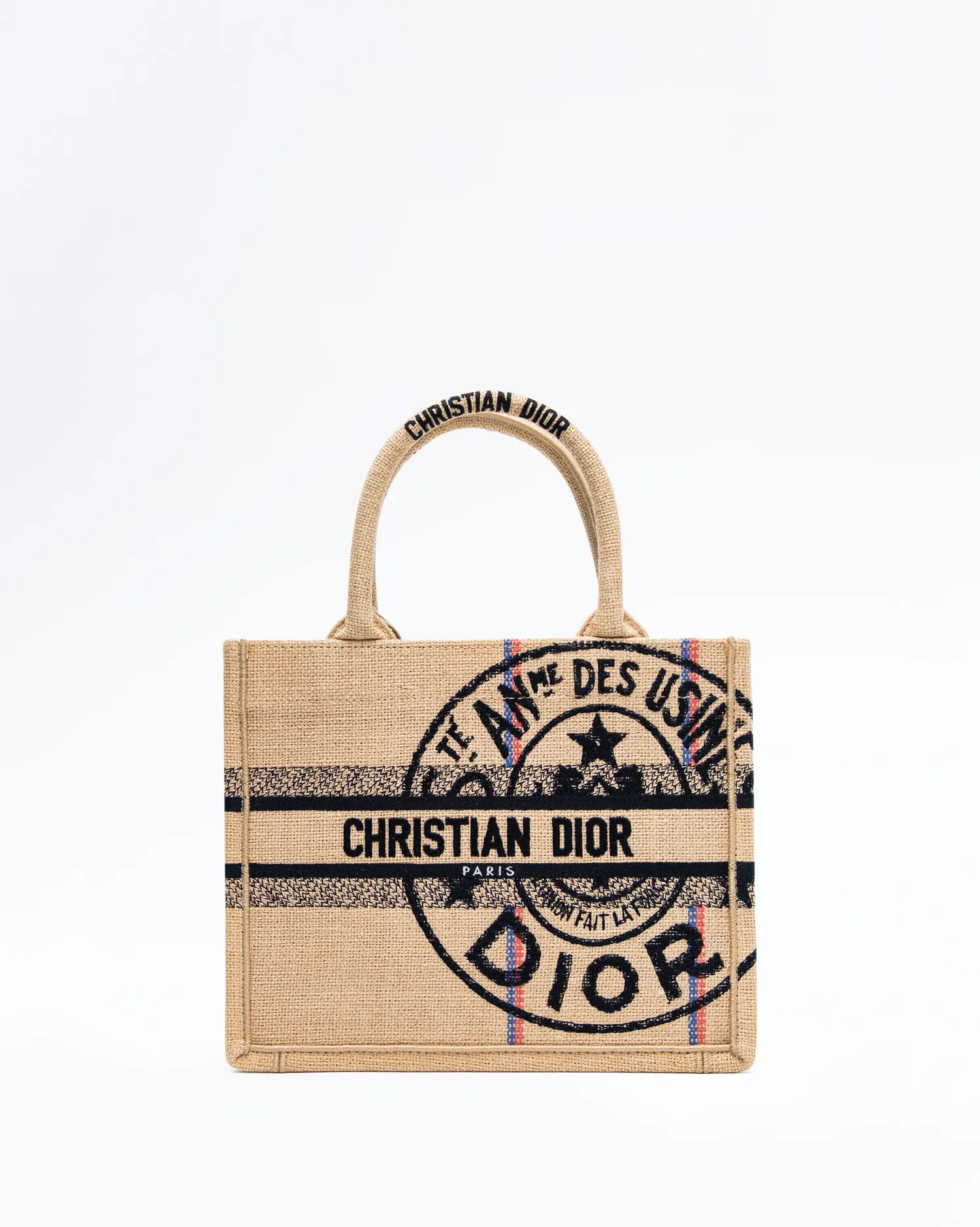 Jute Dior Union Small Book Tote | Vivrelle