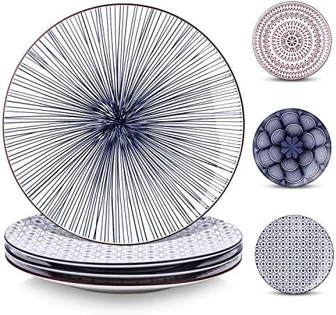 Y YHY 10" Porcelain Dinner Plates, Large Serving Plate Set for Thanksgiving or Christmas, Vibrant... | Amazon (US)