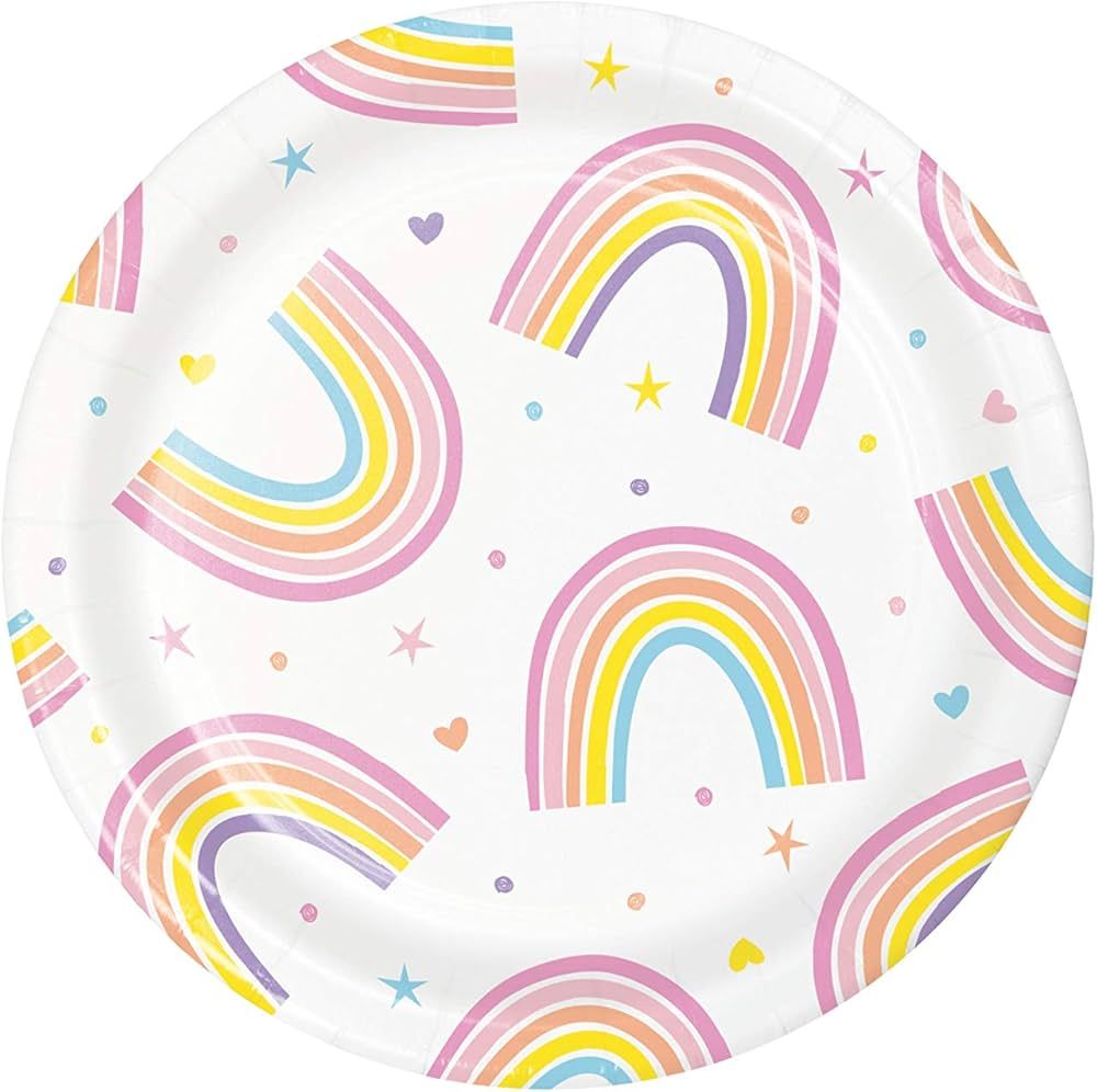 Happy Rainbow Dessert Plates, 8 ct | Amazon (US)