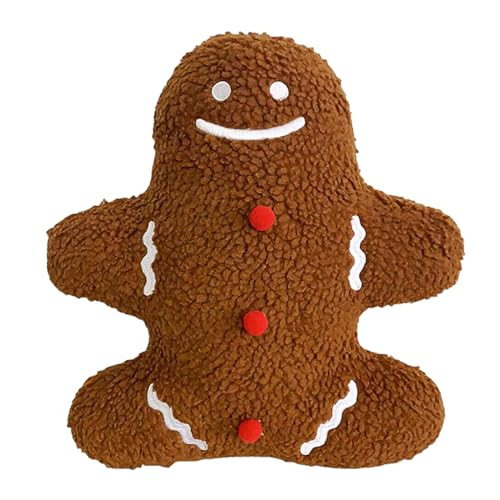 Christmas Decorative Cute Plush Pillows - 12×11" Gingerbread Man Shaped Throw Pillows, Gingerbread Plush Stuffed Pillow, Soft&Skin-Friendly Festive Gift Decorative Pillows for Sofa (C, 12×11") | Amazon (US)