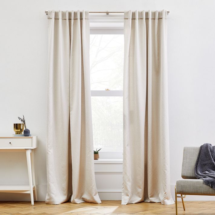 Ripple Jacquard Curtain - Simple Taupe | West Elm (US)