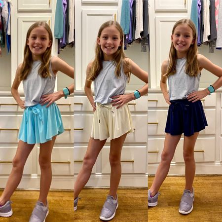 She said, “ALL the girls are wearing these!” 3 pack for about $35…lots of color options! Pictured is aqua, cream, & navy. Such a cute skirt!

#LTKFind #LTKkids #LTKunder50