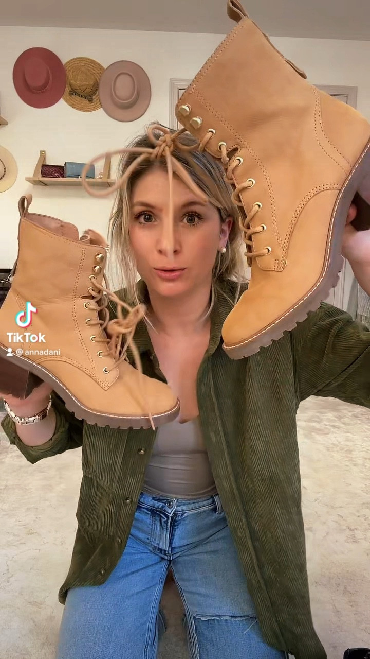 Dsw affordable combat boots tan with gold accents crown vintage 
Under $100 fall boots 
Super comfortable 


#LTKsalealert #LTKshoecrush #LTKSeasonal