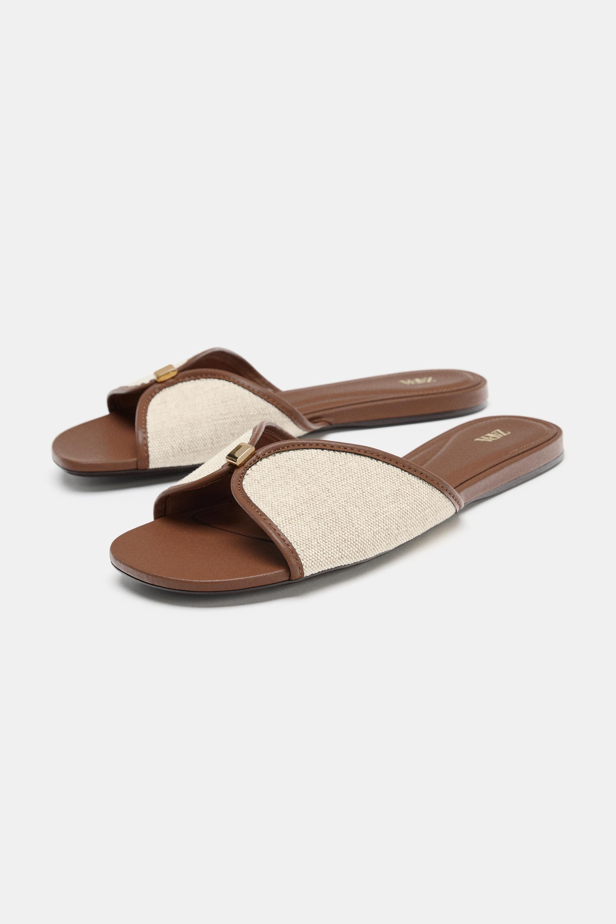 FLAT SANDALS WITH METAL DETAIL | Zara US