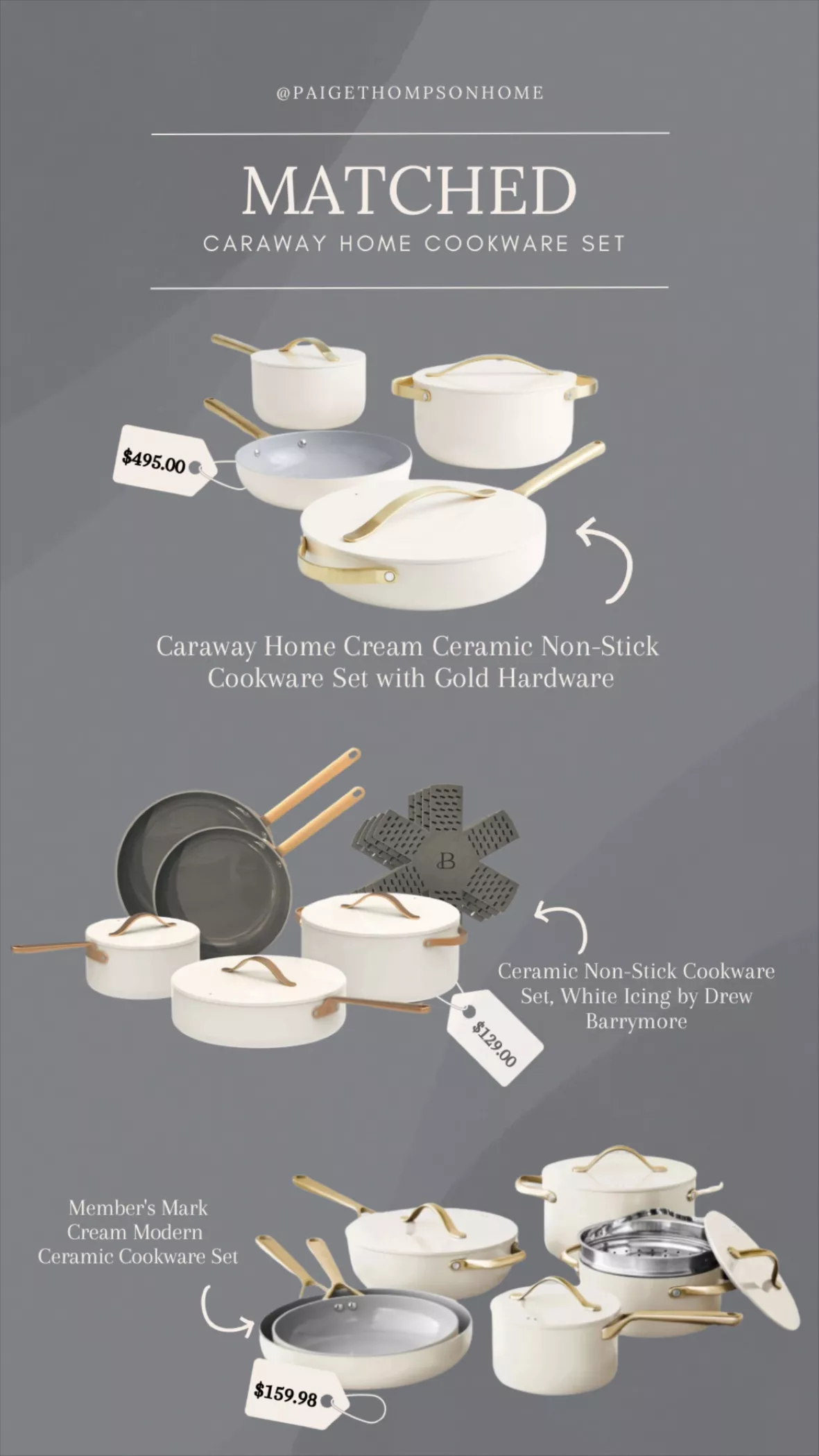 Member's Mark 11-Piece Modern Ceramic Cookware Set (Cream)