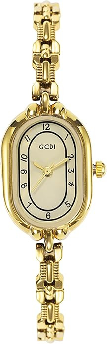FANMIS Women's Vintage Oval Watches Luxury Minimalism Bracelet Small Gold Watch Ladies Analog Wat... | Amazon (US)