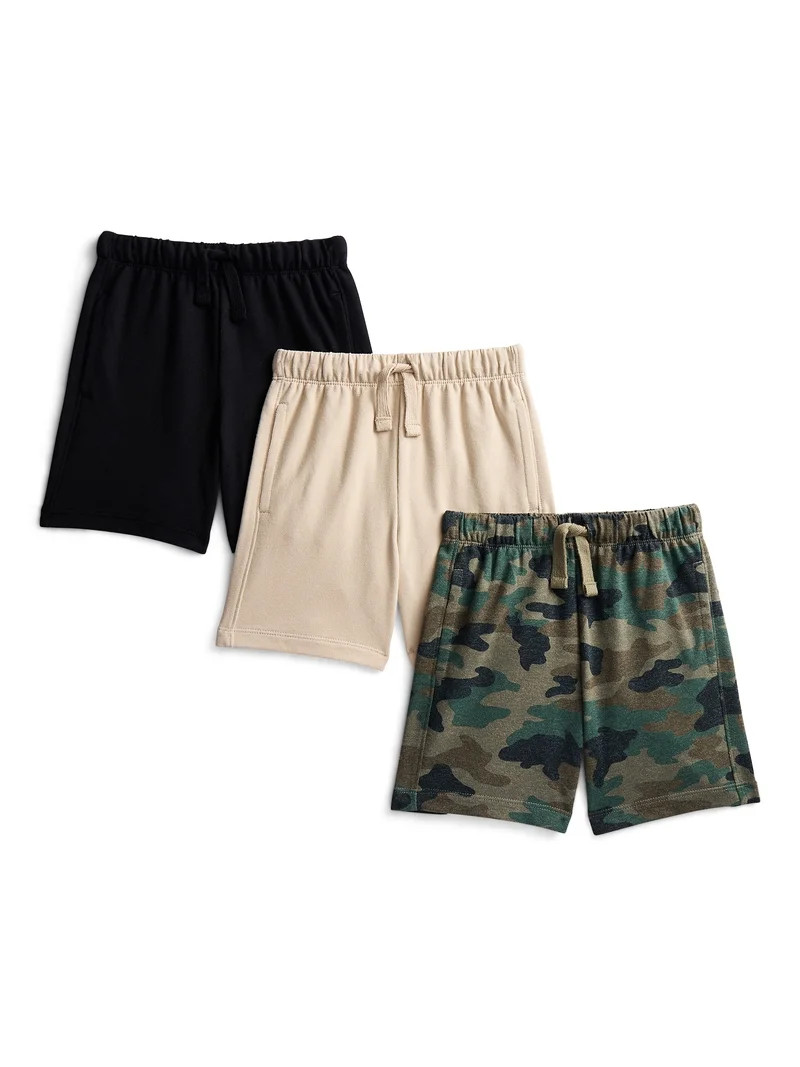 Wonder Nation Toddler Boys French Terry Shorts, 3-Pack, Sizes 18M-5T | Walmart (US)