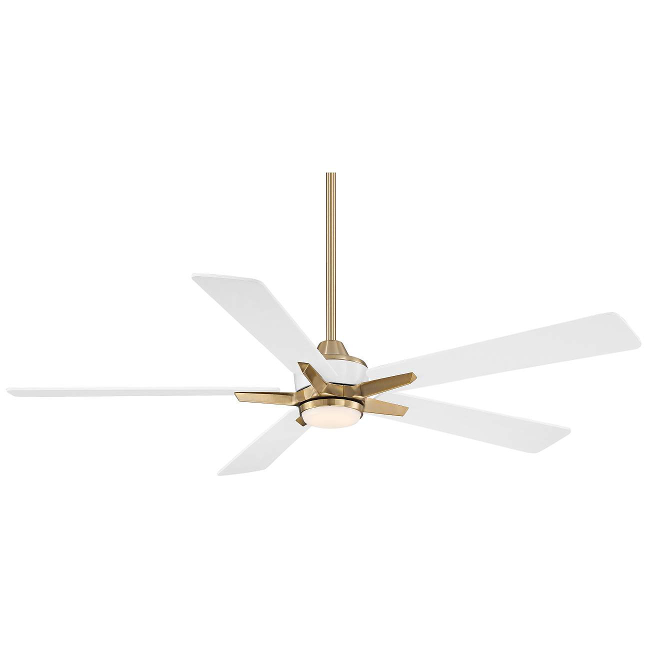 52" Casa Vieja Vegas Nights Soft Brass White LED Remote Ceiling Fan | Lamps Plus