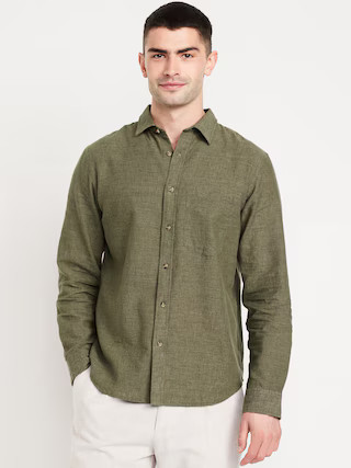 Classic Fit Linen-Blend Shirt | Old Navy (US)