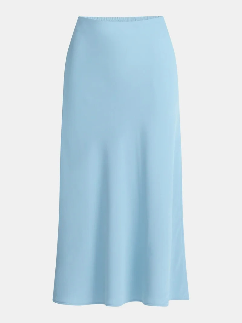 Time and Tru Women's Midi Pull On Slip Skirt, Sizes XS-XXXL | Walmart (US)