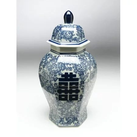 Zeckos AA Importing 59741 Antiqued Pale Green And Blue Ginger Jar With Lid | Walmart (US)