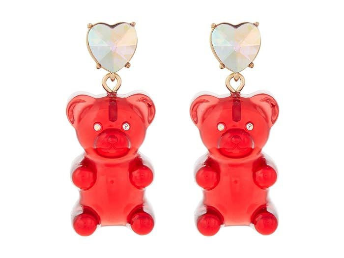 Betsey Johnson Gummy Bear Drop Earrings (Red) Earring | Zappos