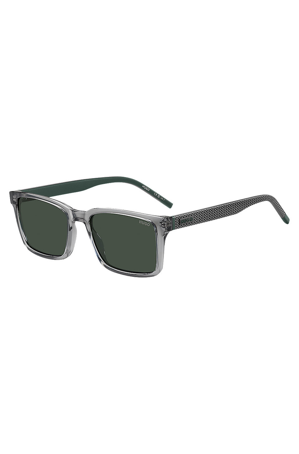 Transparent-graue Sonnenbrille mit gemusterten Bügeln | Hugo Boss DE