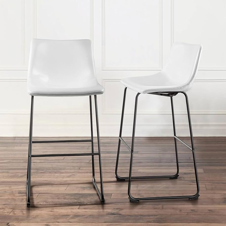 Waleaf 30 inch Bar Stools Set of 2,Counter Height Bar Stools with Back, Modern PU Leather Stools ... | Amazon (US)